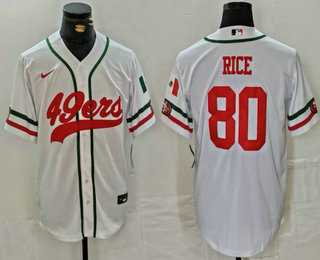 Men's San Francisco 49ers #80 Jerry Rice White Mexico Cool Base Stitched Baseball Jersey,We sell and wholesale Men's San Francisco 49ers #80 Jerry Rice White Mexico Cool Base Stitched Baseball Jersey on line form chian!